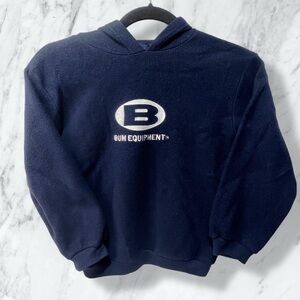 Kids Vintage 7 BUM Equipment Navy Blue Fleece Hoodie Sweatshirt